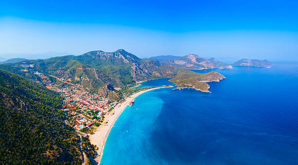 istock Oludeniz beach aerial panoramic view in Turkey 2246004678