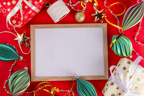 istock Red and white Christmas, New Year background 2246005621