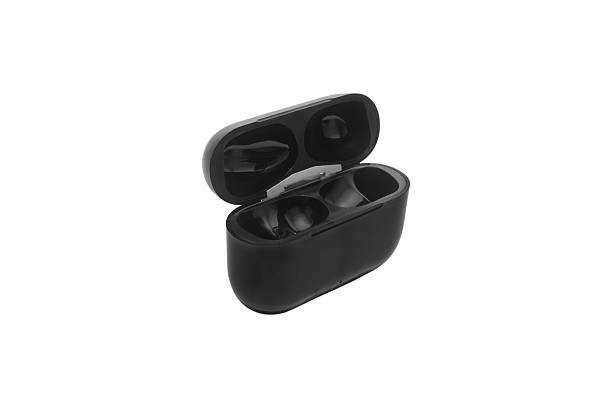 istock Black modern wireless headphones isolated on white background. Copy space 2246008384