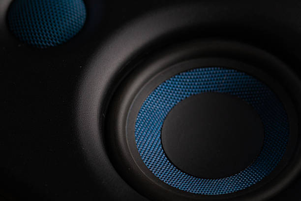 istock Close Up Audio Speaker or Woofer Cone with Blue Mesh Detail 2246008843