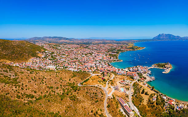 istock Datca beach and marina aerial panoramic view in Turkey 2246009117