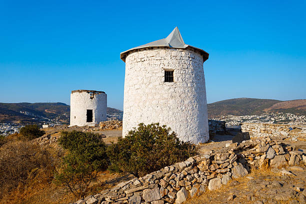 Bodrum windmill ruins in Bodrum city. Bodrum is a city in Mugla Province, Turkey.