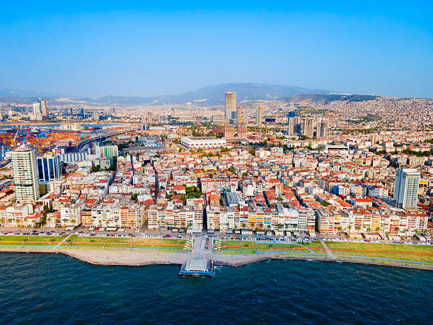 istock Izmir city centre aerial panoramic view in Turkey 2246010138