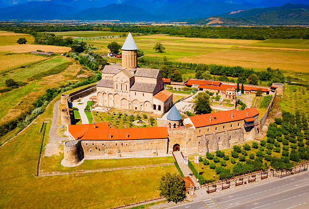 istock Alaverdi Monastery aerial panoramic view in Kakheti, Georgia 2246012894