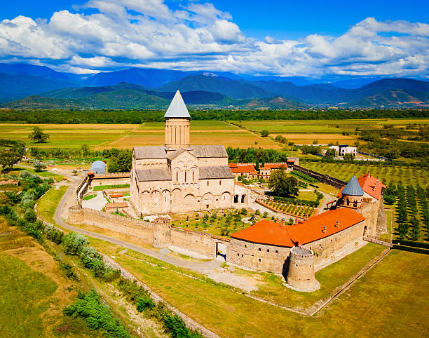istock Alaverdi Monastery aerial panoramic view in Kakheti, Georgia 2246012895