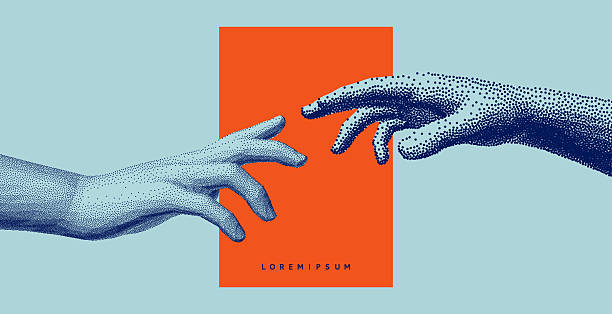 istock Hands reaching towards each other. Concept of human relation, togetherness or  partnership. 3D vector illustration. Design for banner, flyer, poster, cover or brochure. 2246013774