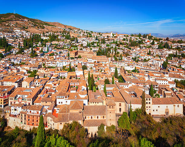 istock Granada city aerial panoramic view in Spain 2246014536