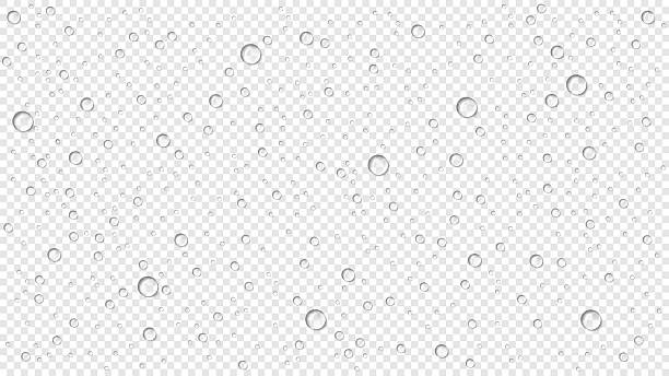 реалистичный круг капель воды на прозрачном фоне - роса stock illustrations