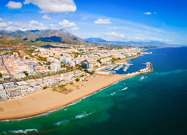 istock Marbella city beach and port aerial panoramic view 2246016590