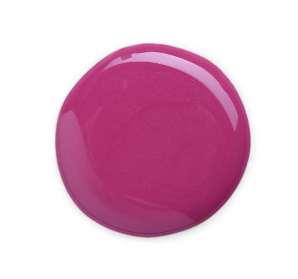 istock Sample of pink nail polish isolated on white, top view 2246016703
