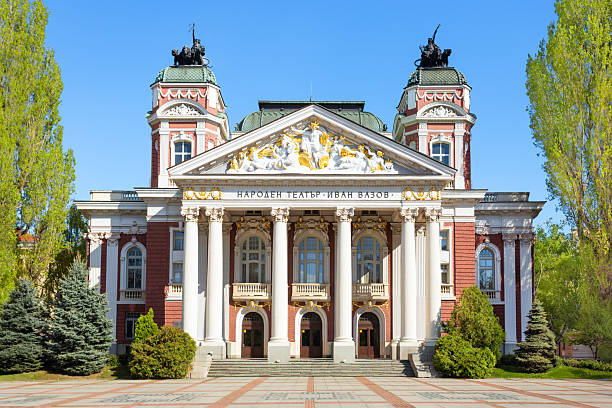 Sofia, Bulgaria - April 28, 2023: The Ivan Vazov National Theatre in Sofia. Sofia is the capital and largest city of Bulgaria.