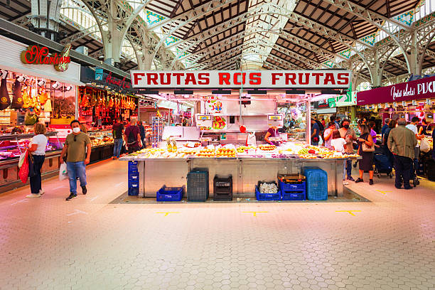Sao Paulo, Brazil - September 15, 2014: Tropical fruits at Municipal Market (Mercado Municipal) in Sao Paulo. Its a huge and bustling market with local fruit, vegetable, spice or condiment you could ask for.