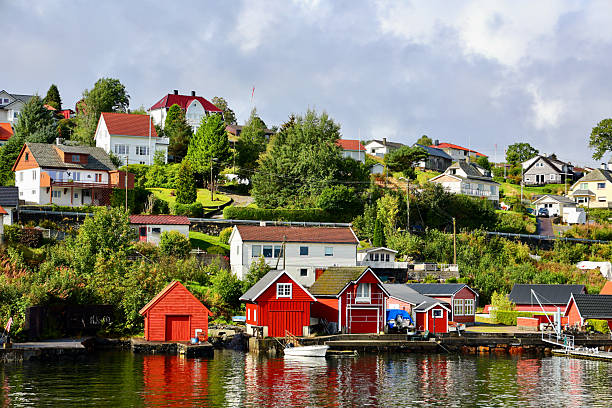 istock Colorful Waterfront Village in Klokkarvik, Norway 2246035788