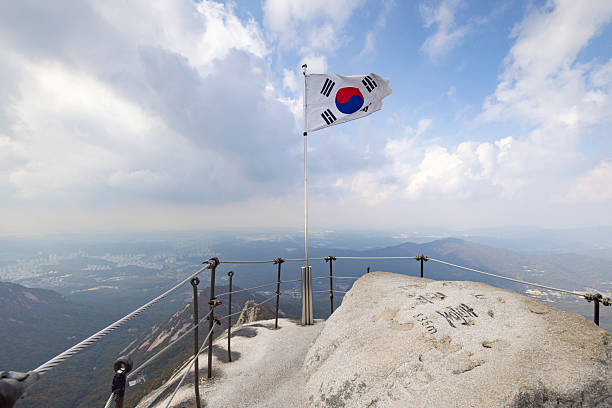 baegundae mountain peak in bukhansan national park in seoul, south korea.