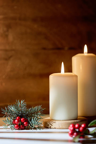 istock Christmas natural decoration with holly berries. 2246040221