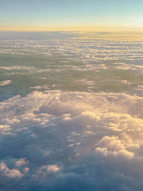 istock View from the airplane window onto the cloudy sky. 2246042267