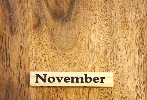 istock November word on wooden cube with wooden background 2246043504