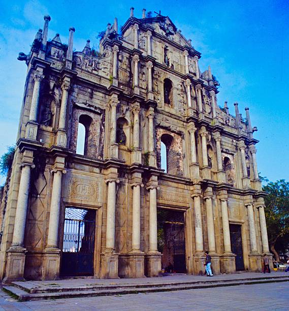 The remnant of the 17th-century Catholic Church of St. Paul's in Macau, China