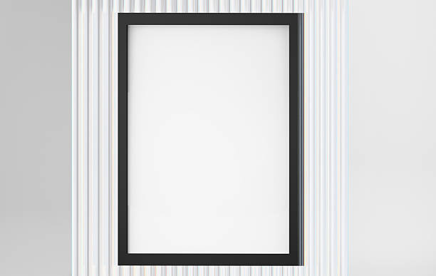 istock Vertical Black Frame Poster Mockup on White Textured Wall for Branding Design Presentation 2246058168