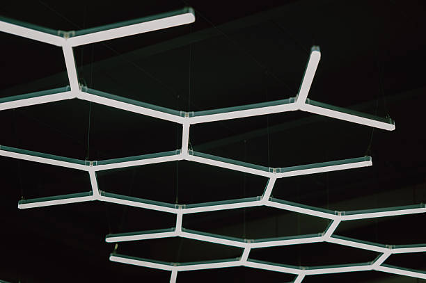 design features honeycomb shaped led lights that craft intricate patterns and soothing illumination