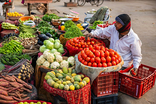 istock Vegetable Vendor at Street Stall — Jaipur, India 2246060319