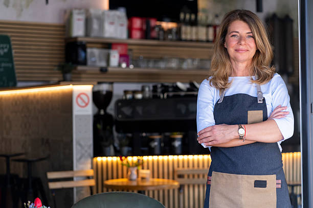 istock Small business, elderly woman and coffee shop 2246064687