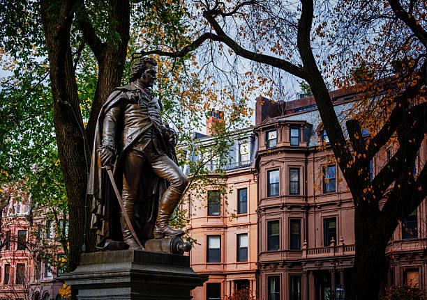 The Boston Common is a public park in downtown Boston, Massachusetts. It is the oldest city park in the United States. The George Washington Statute is one of the landmarks in this huge public park.