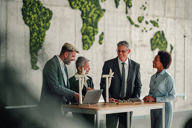 istock Business team discussing renewable energy solutions in office 2246070610