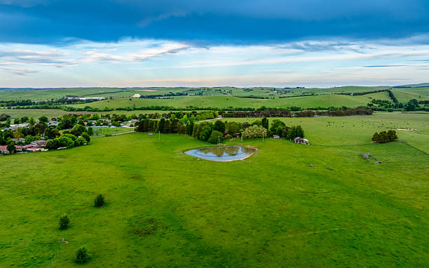 istock Sunset views over rural farmland with beautiful cloud formations 2246071240