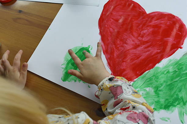 istock kindergarten pre school activity painting with finger paintings 2246074518