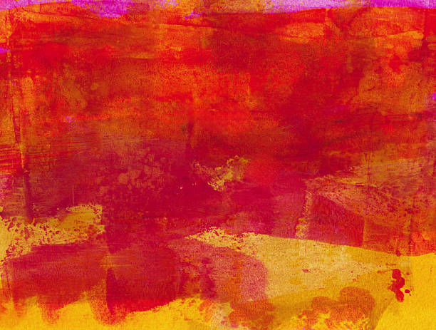 istock Red and Orange Hand Painted Abstract Background 2246077316