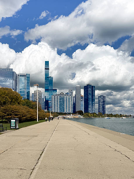 Afternoon shot of the Chicago Skyline from Lake Michigan