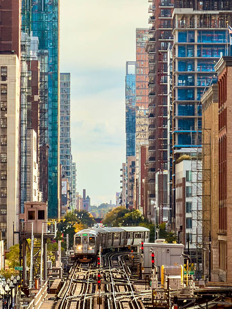 istock Downtown Chicago with office buildings and the L-train 2246080639