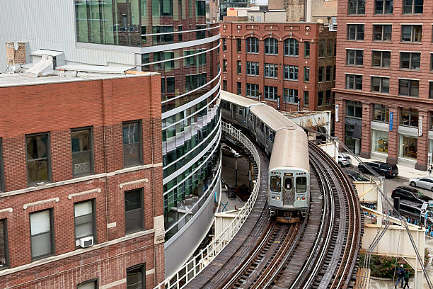 istock Downtown Chicago with office buildings and the L-train 2246080966