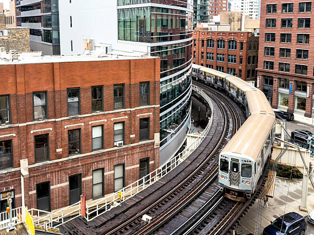 istock Downtown Chicago with office buildings and the L-train 2246080968