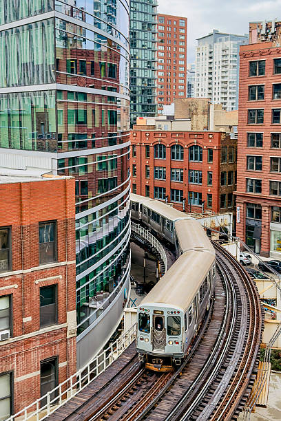 istock Downtown Chicago with office buildings and the L-train 2246080970
