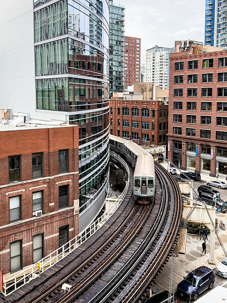 istock Downtown Chicago with office buildings and the L-train 2246080972