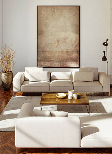 istock Large luxury modern bright interiors Living room mockup illustration 3D rendering image 2246080978