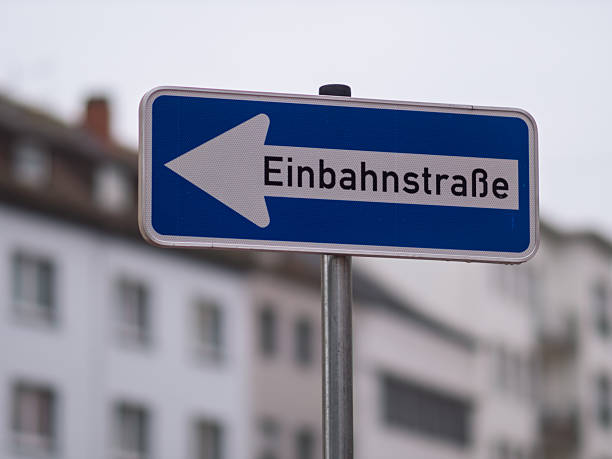 istock Directional Street Sign Indicating One-Way Traffic in German 2246081720