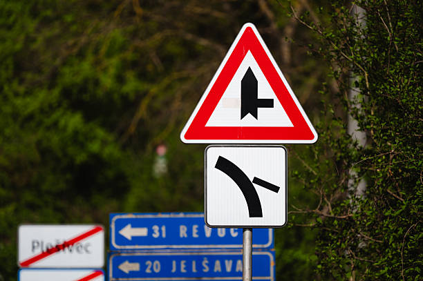 istock Traffic signs at rural road intersection 2246084945