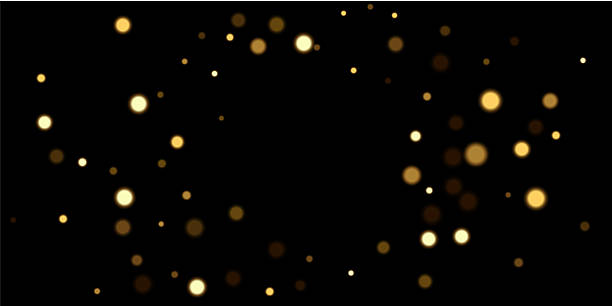 istock Gold light background with bokeh effect. Golden glittering lights on black background. Festive holiday shiny luxury backdrop. Abstract vector illustration 2246085463