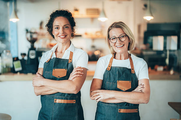 istock Confident coffee shop and bakery owners standing together 2246087075