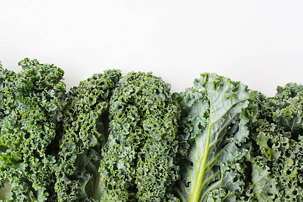 istock Curly kale leaves, Fresh green vegetables 2246087358