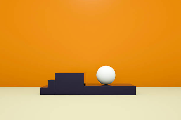 istock 3d rendering for social media banners and promotion. Geometric shapes interior.  Abstract realistic composition in modern style. 2246089682
