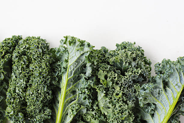 istock Curly kale leaves, Fresh green vegetables 2246090404