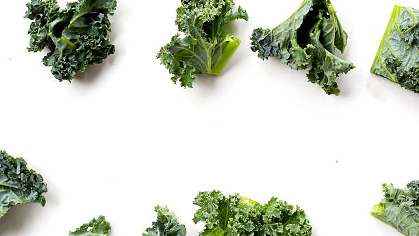 istock Curly kale leaves, Fresh green vegetables 2246090514