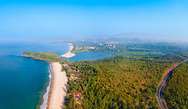 istock Galgibaga Beach aerial panoramic view in Goa, India 2246091460