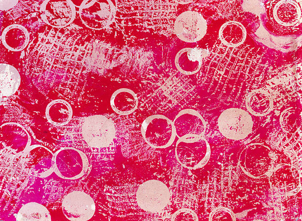 istock Abstract Hand Painted Hot Pink Background with Circles 2246093891