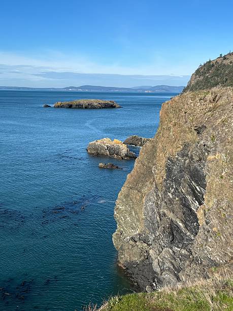 istock Beautiful coastal view with rocky cliffs and calm blue waters on a clear sunny day 2246100244