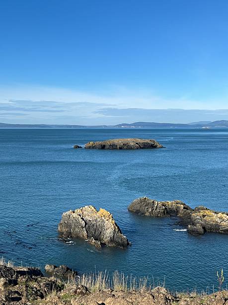 istock Beautiful coastal view with rocky cliffs and calm blue waters on a clear sunny day 2246100249